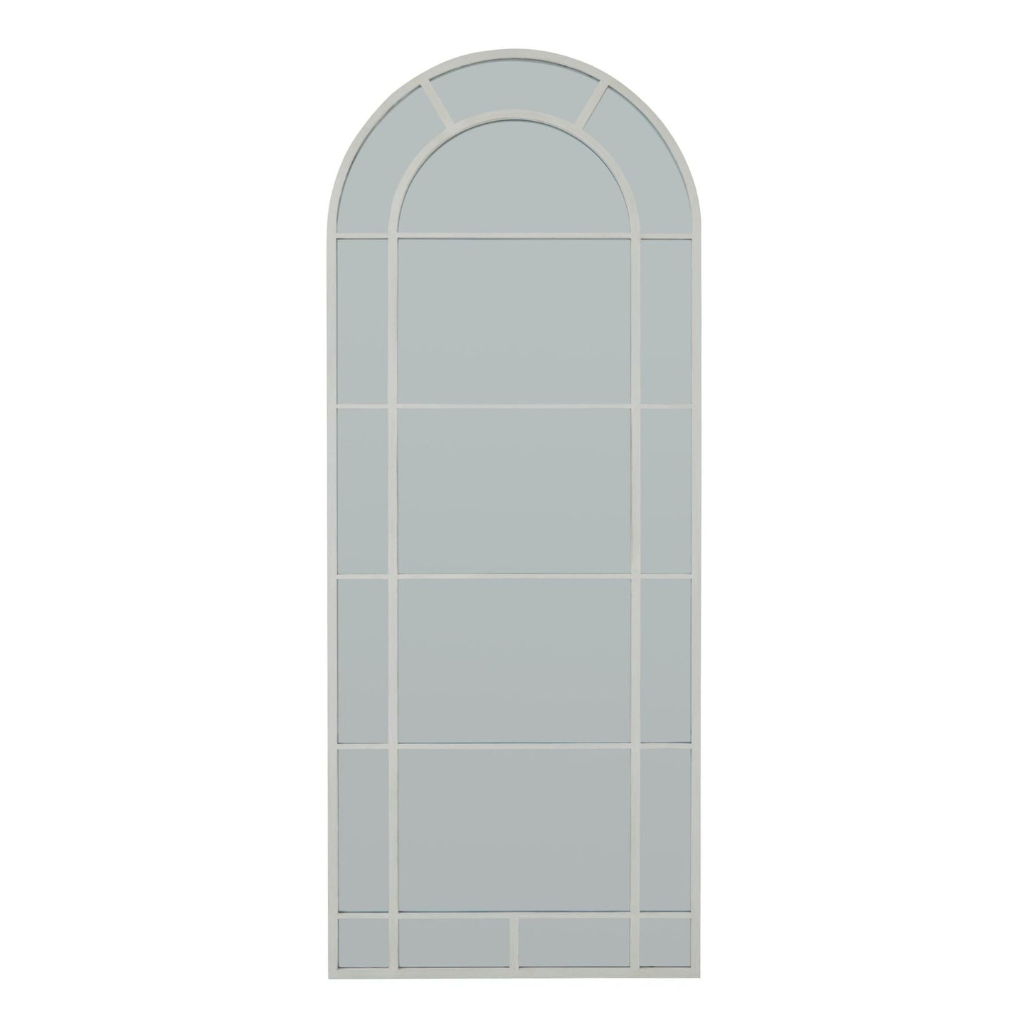 Arched Window White Leaner Mirror