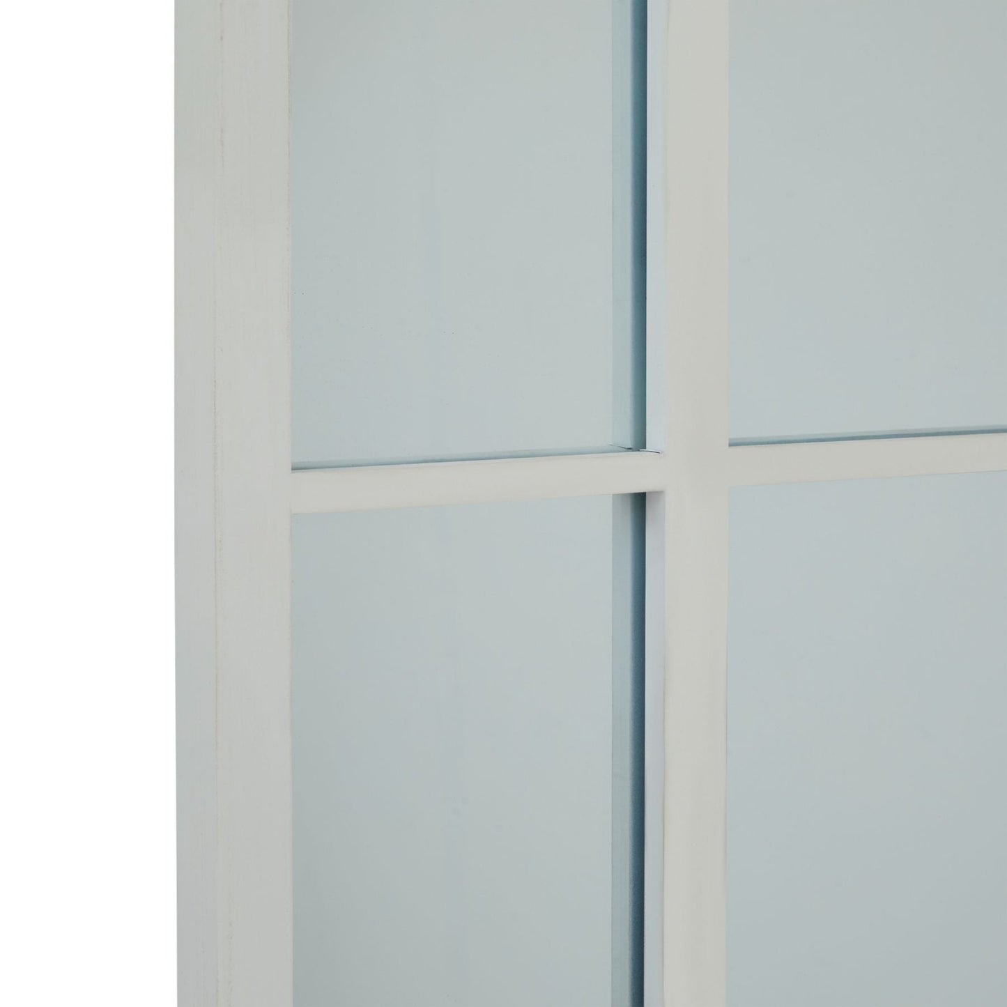 Arched Window White Leaner Mirror Detail