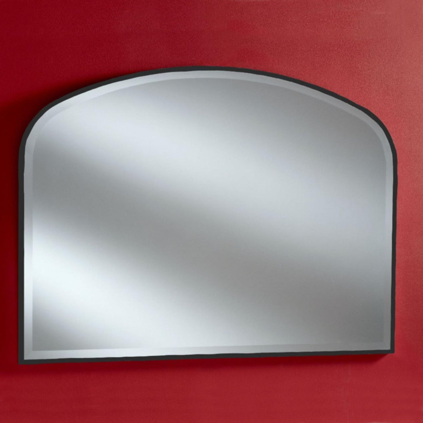 Black Modern Overmantle Arched Wall Mirror