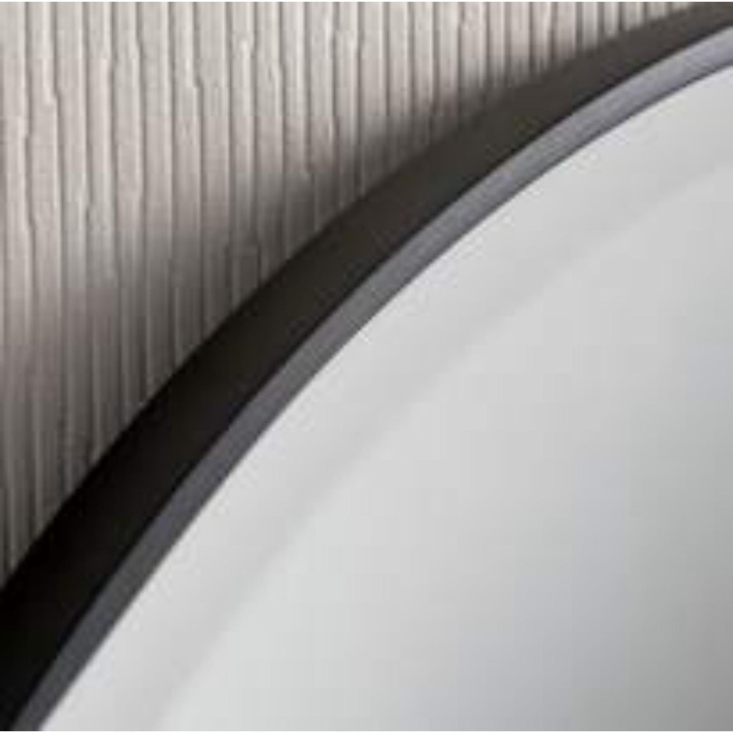 Black Modern Overmantle Arched Wall Mirror Frame Detail