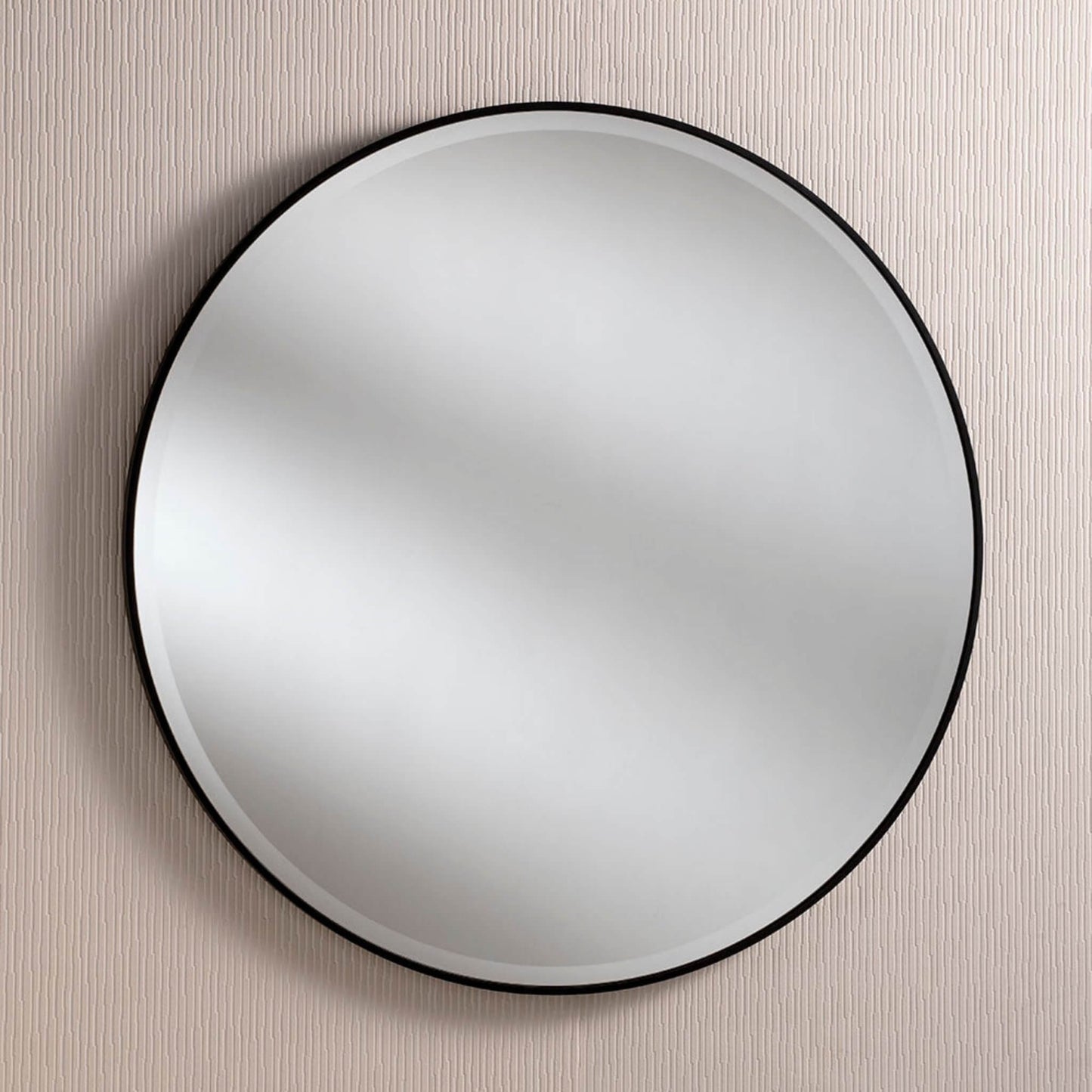 Camden Round Circle Mirror black
