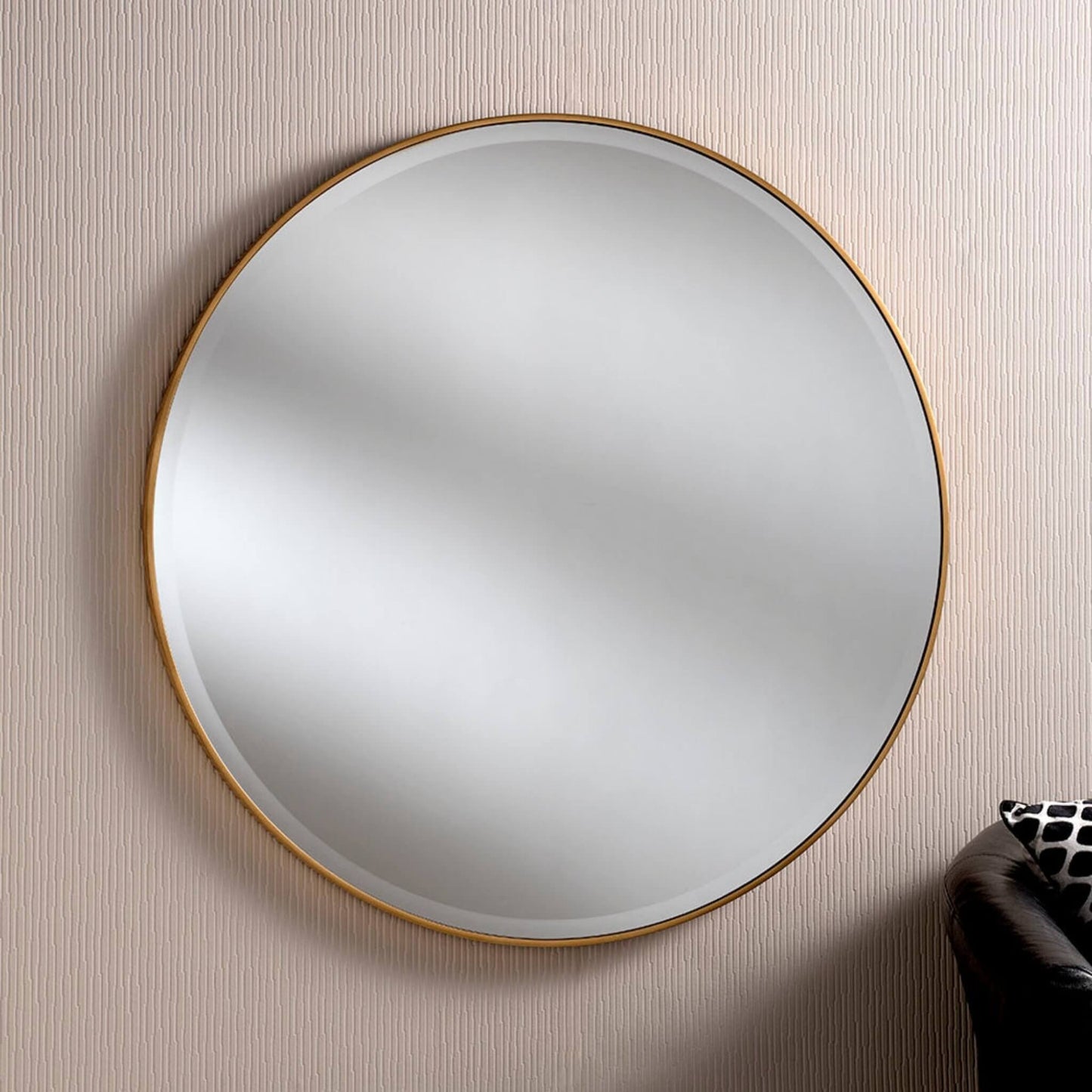 Camden Round Circle Mirror gold