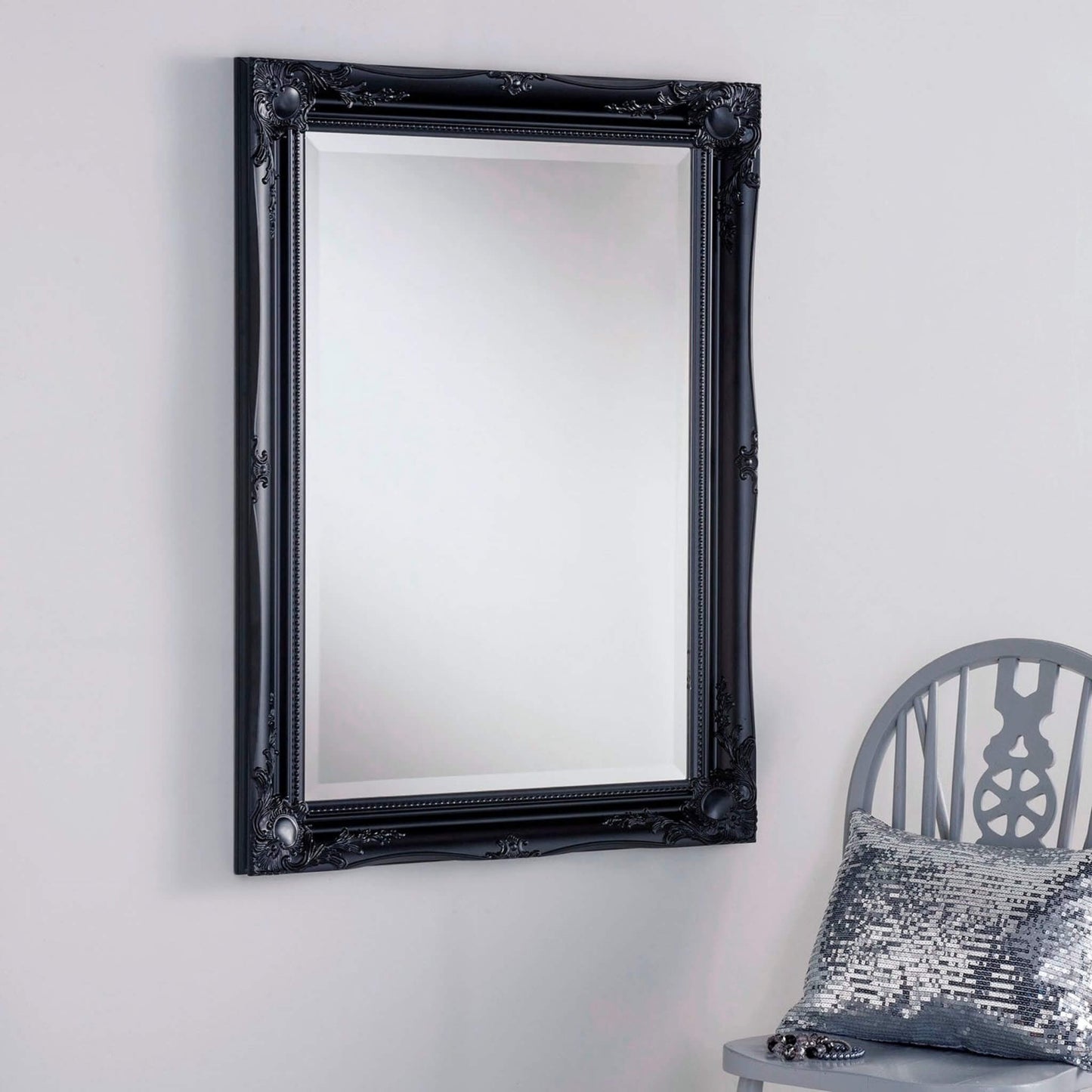 Cheval Wall Mirror in Black