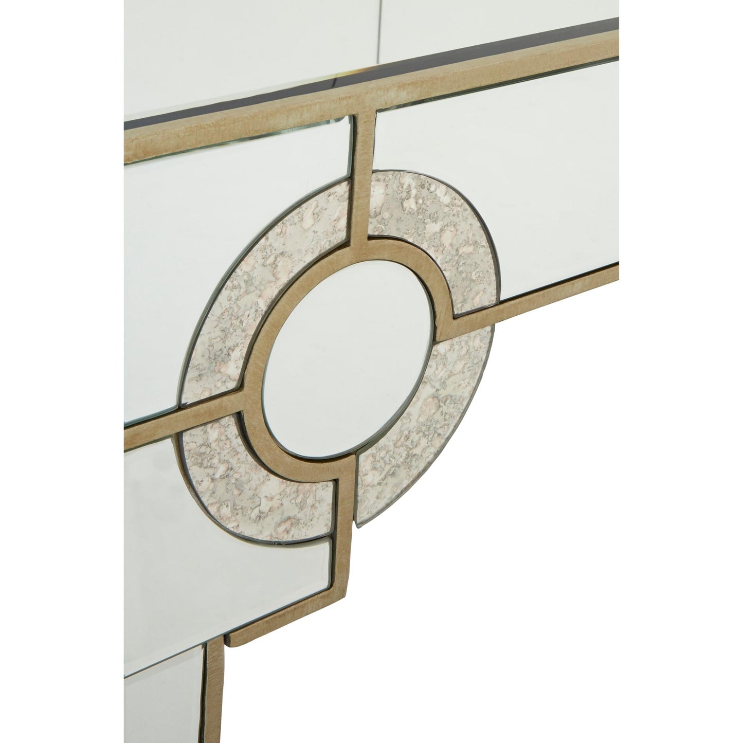 Circles of Elegance Mirrored Dining Table Circle Motif