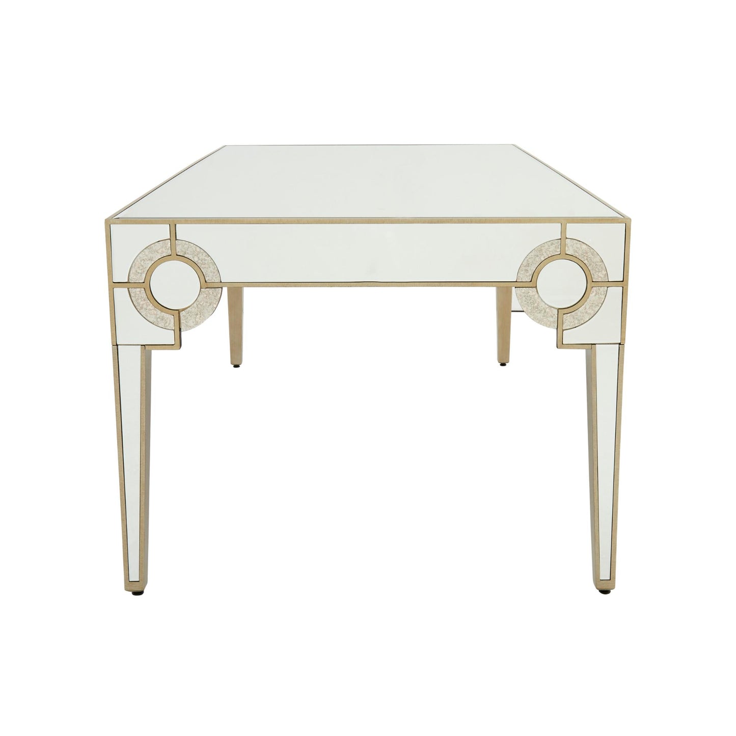 Circles of Elegance Mirrored Dining Table Side View