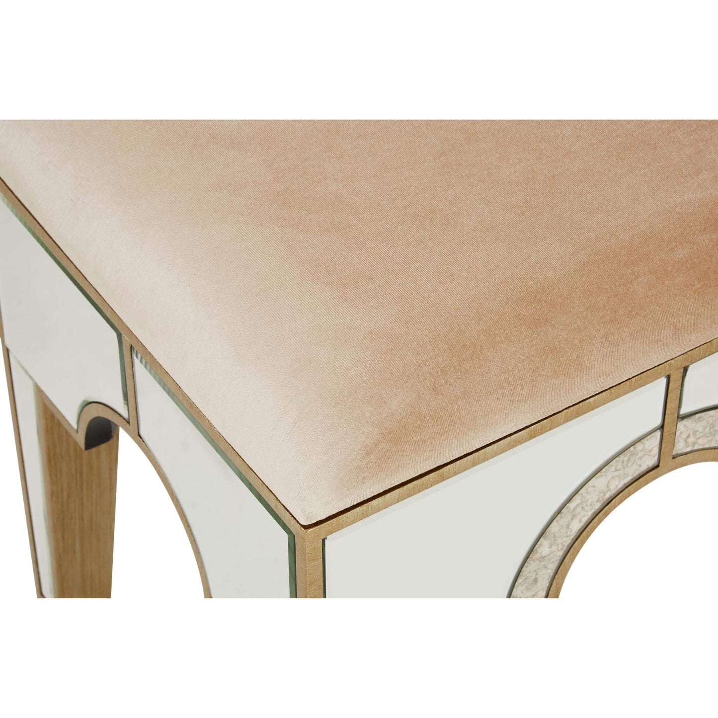 Circles of Elegance Mirrored Stool Corner Finish