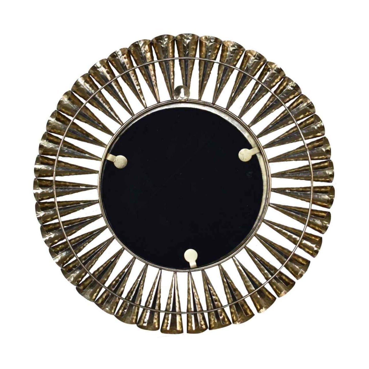 Coned Brass-Finish Wall Mirror Back Detail