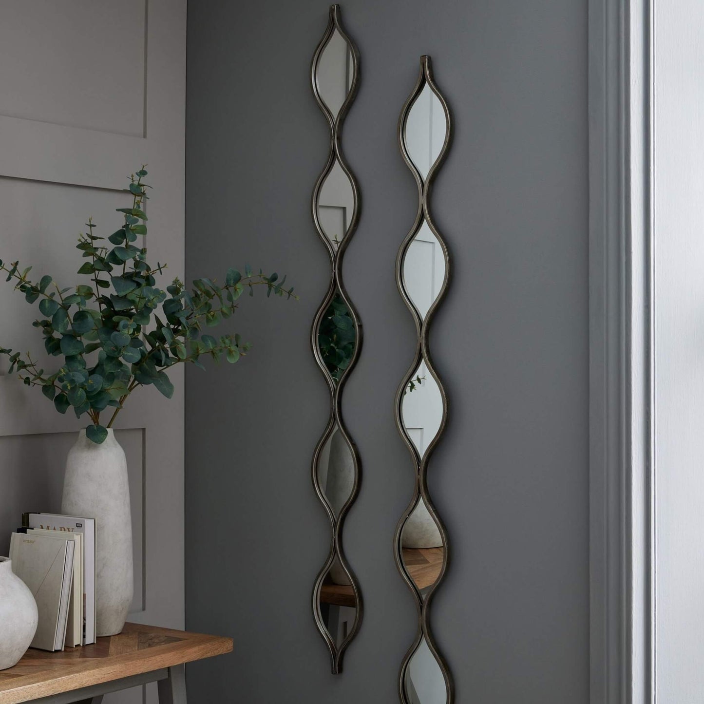 Decorative Hanging Mirror in Silver