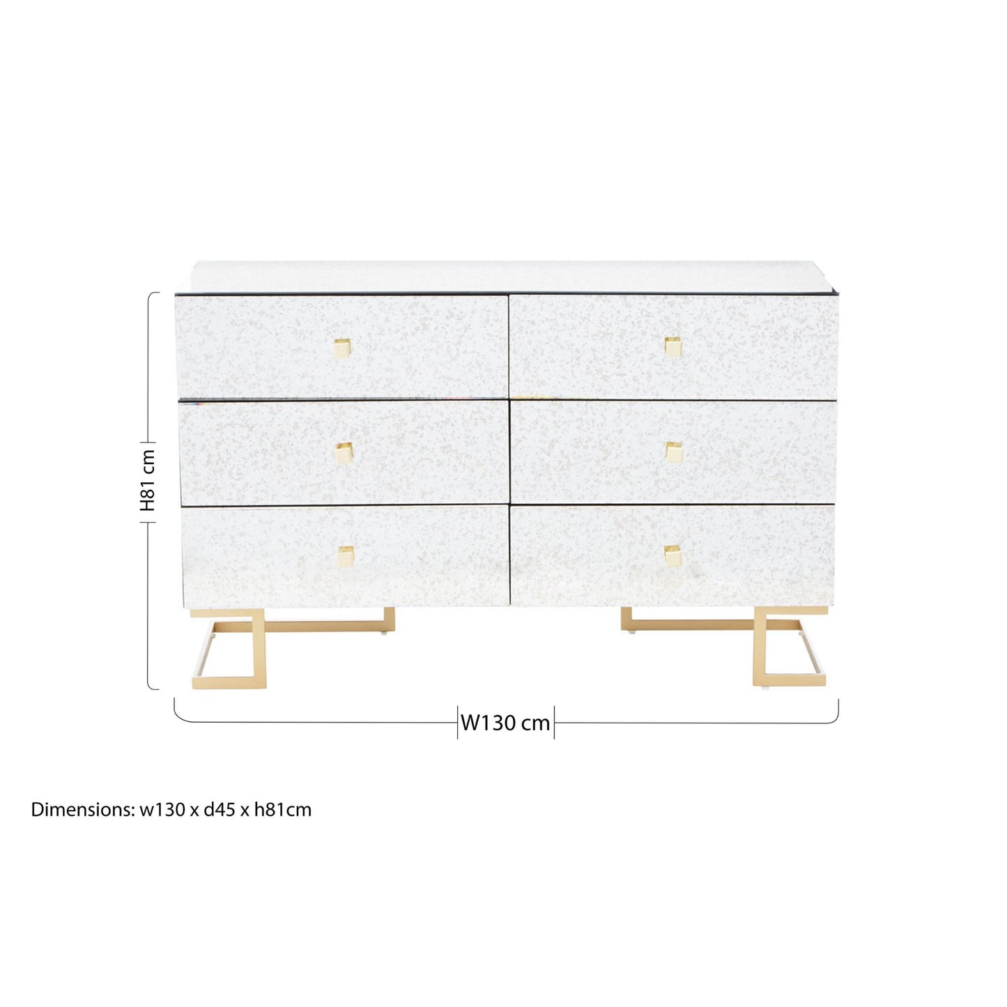 Distressed Antique Mirror Chest of Drawers Measurement 81cmx130cm