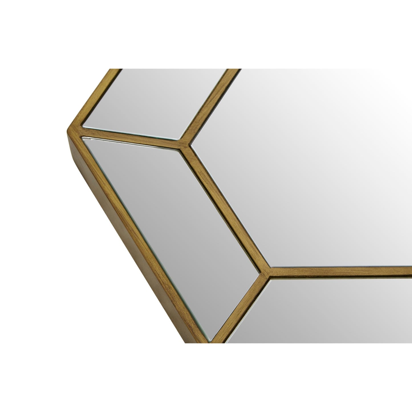 Hexagon Cluster Gold Large Wall Mirror 91cm x 95cm Close Up