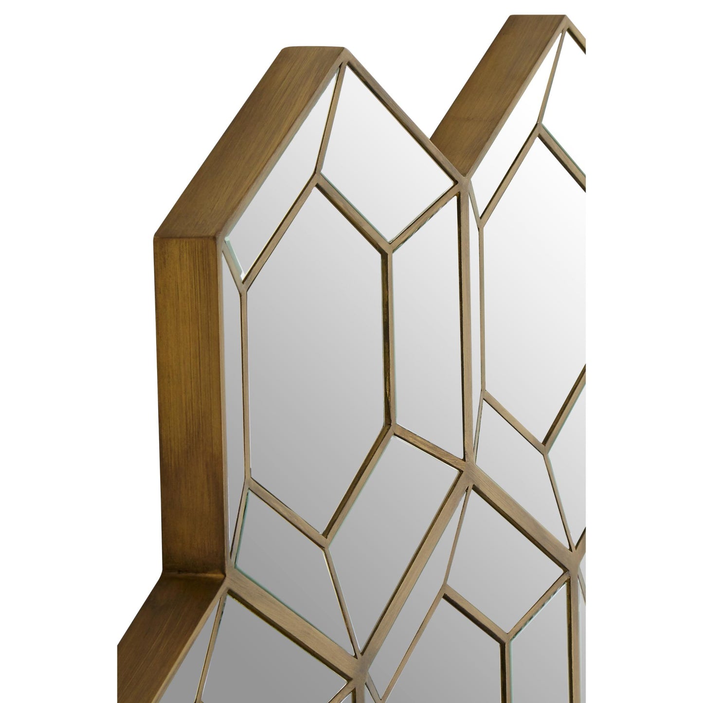 Hexagon Cluster Gold Large Wall Mirror 91cm x 95cm Encasement Detail