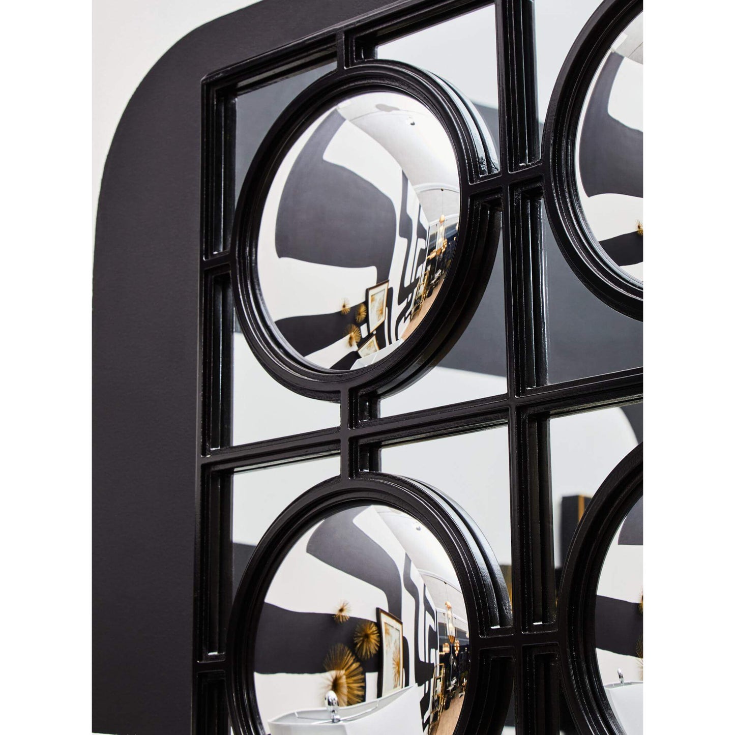 Industrial Convex Window Pane Wall Mirror - Mirror Detail