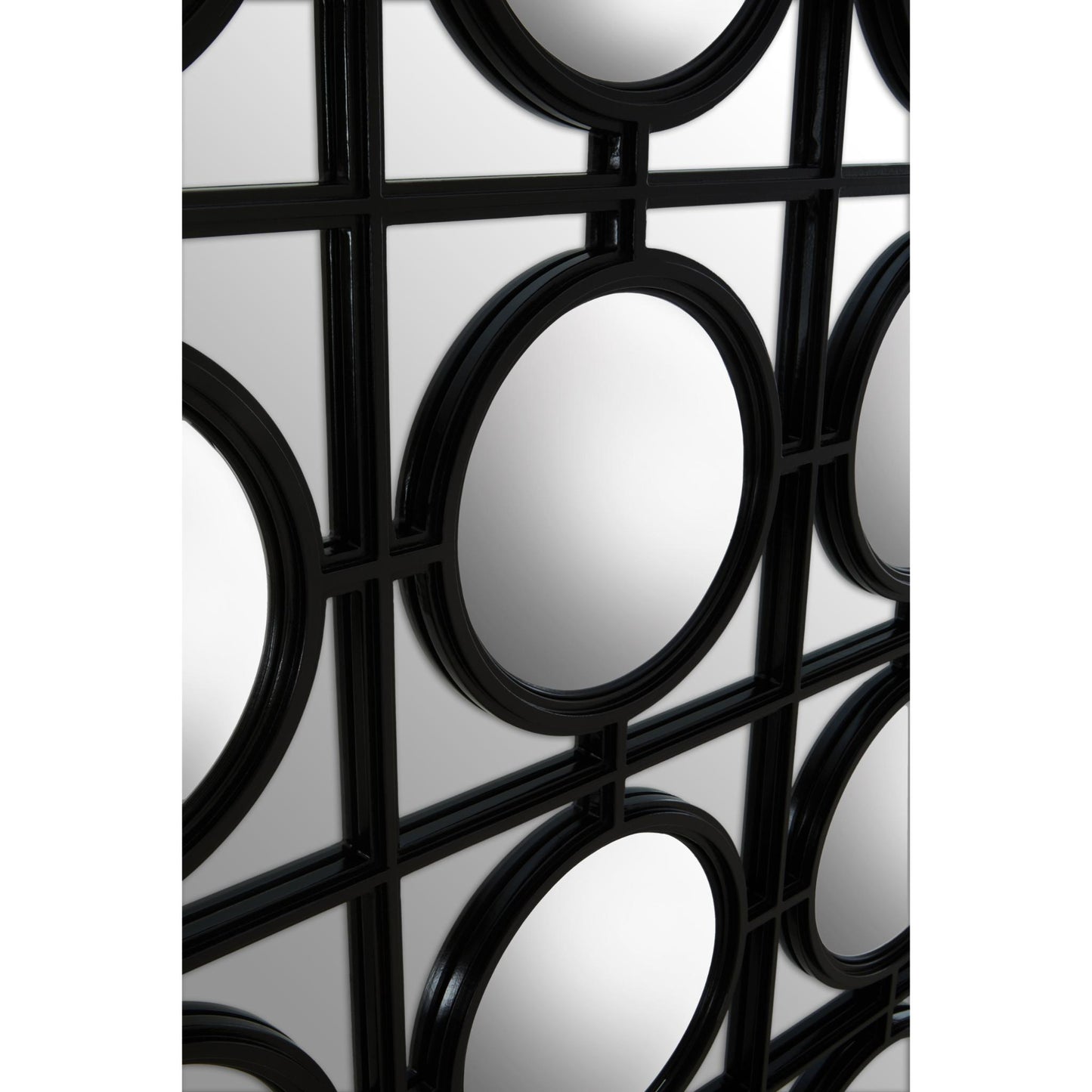 Industrial Convex Window Pane Wall Mirror - Close up