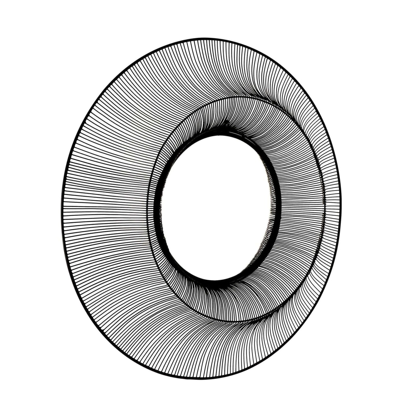 Large Chico Black Wire Concave Mirror No Background