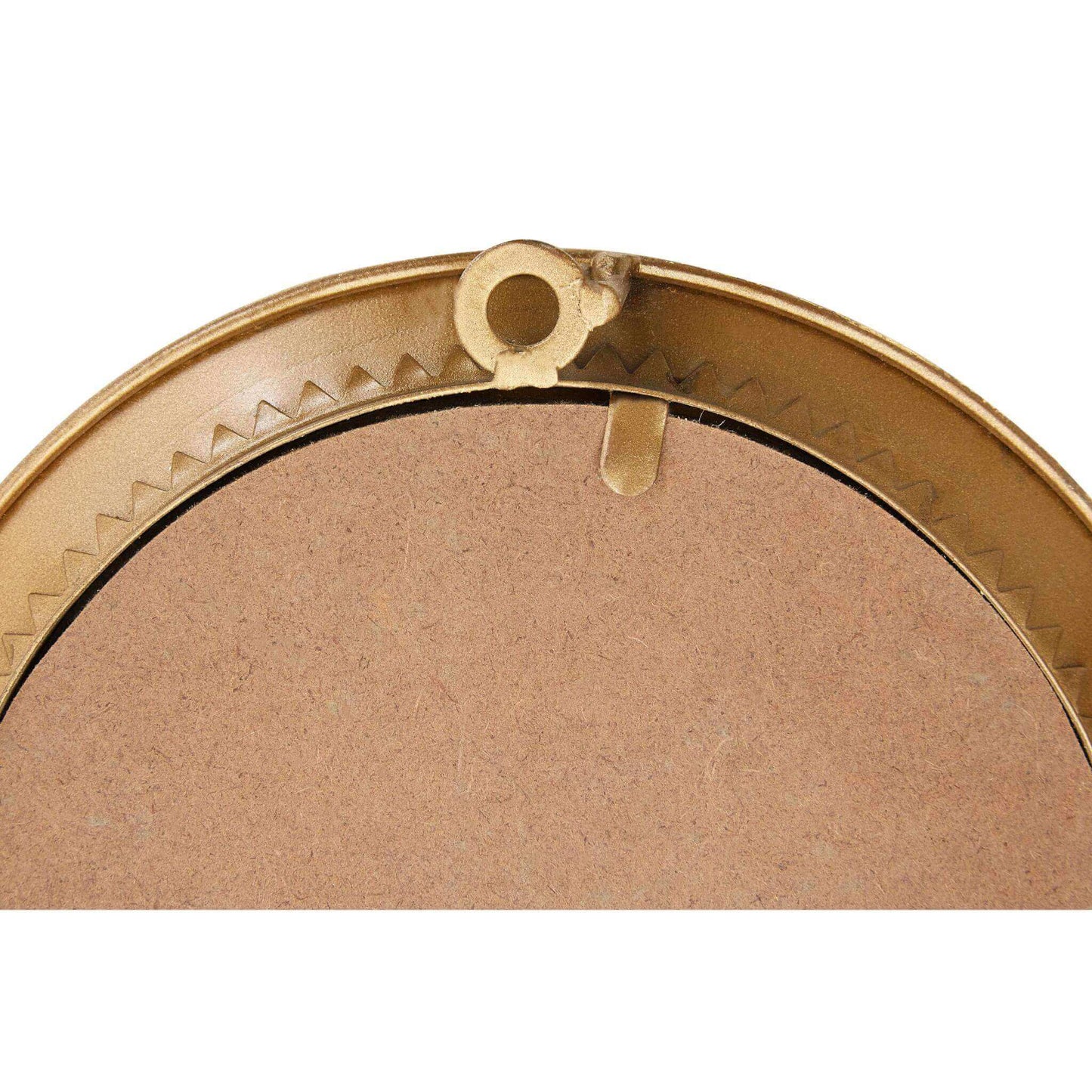 Large Gold Cluster of Round Wall Mirrors Close Up Hanging Detail