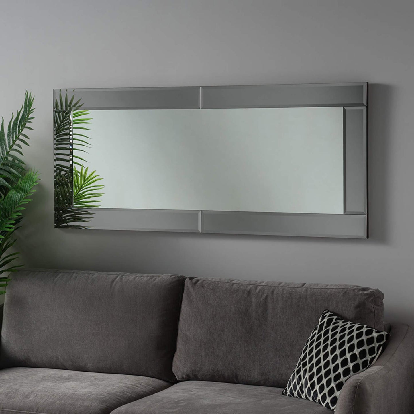 Luxe Reflection Oblong Mirror Grey