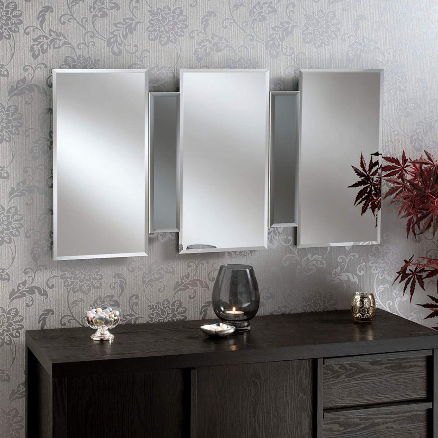 Mars Panelled Mirror Range Grey 5 Panels