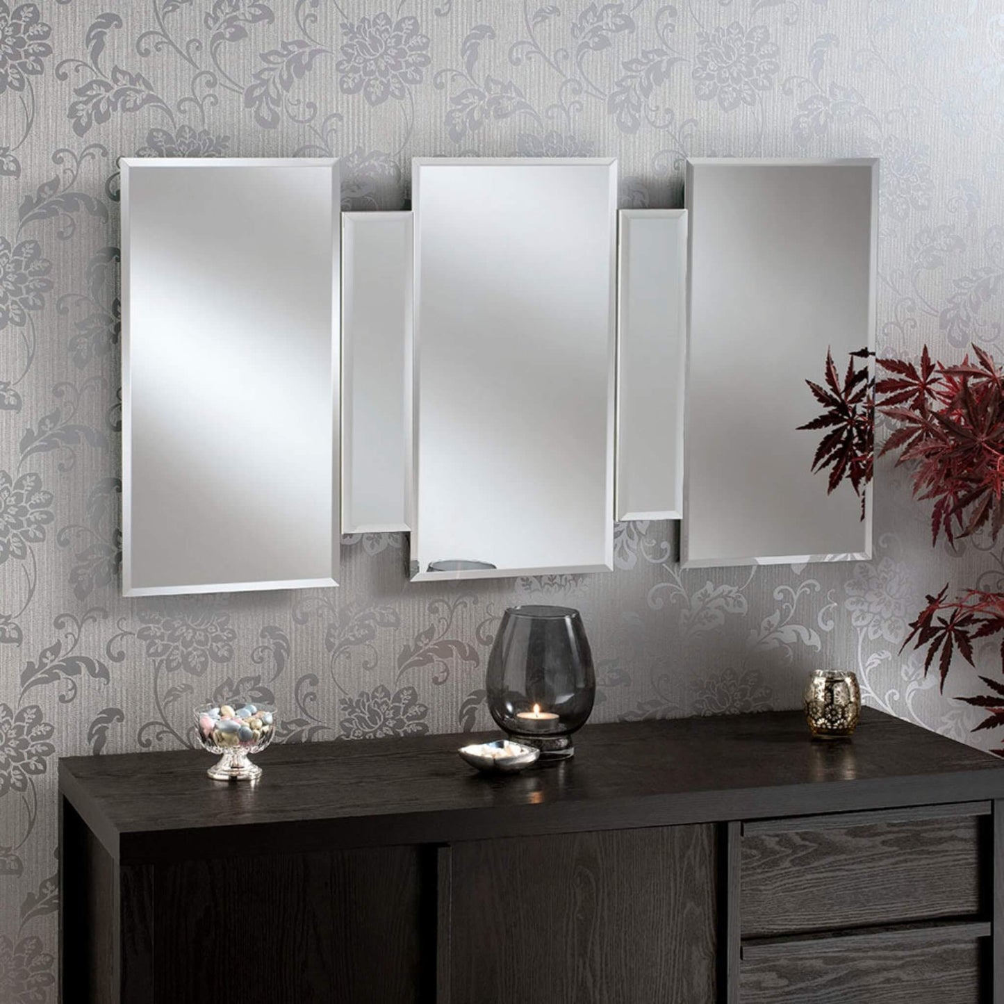 Mars Panelled Mirror Range Silver 5 Panels