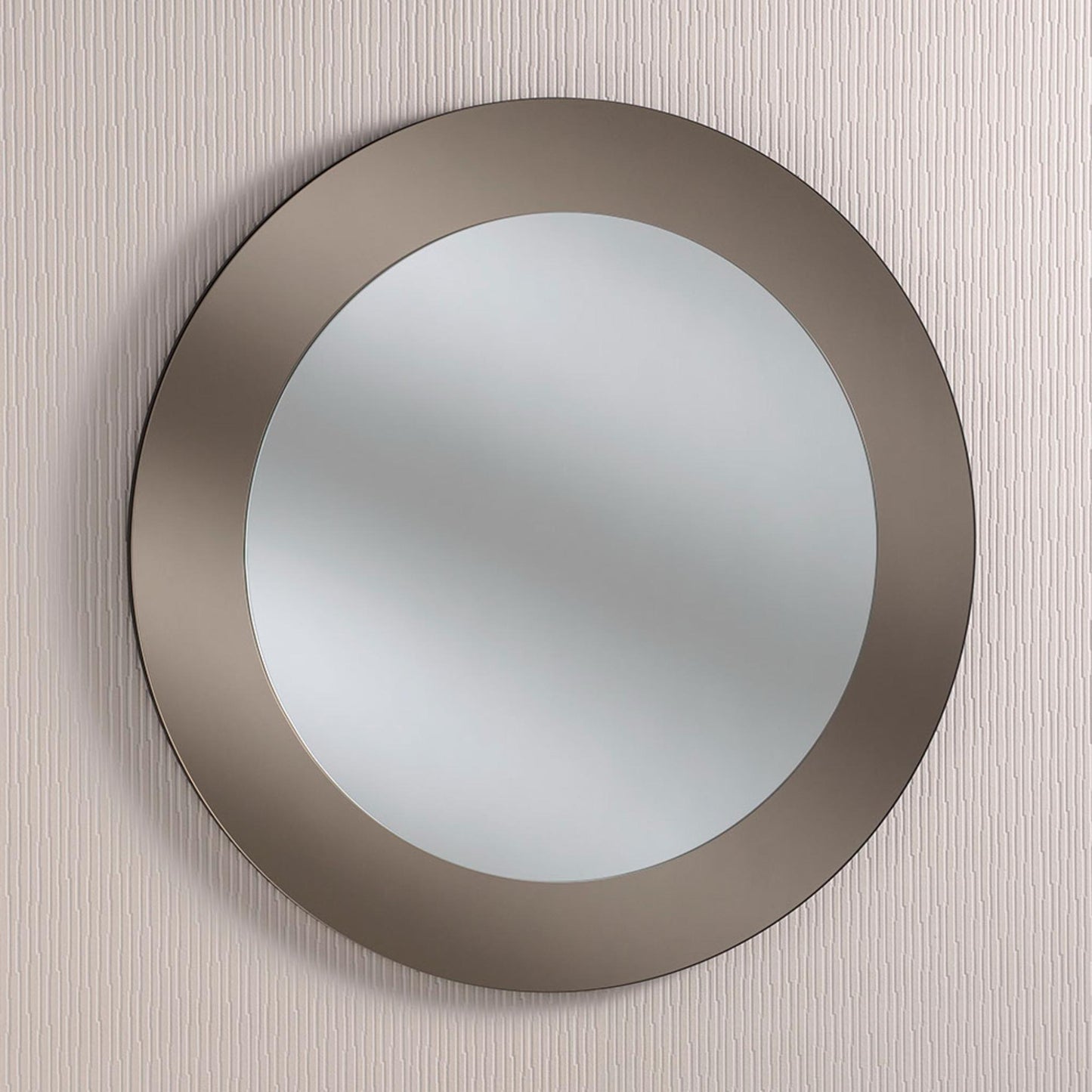 Medium Round Tinted Bronze Frameless Mirror