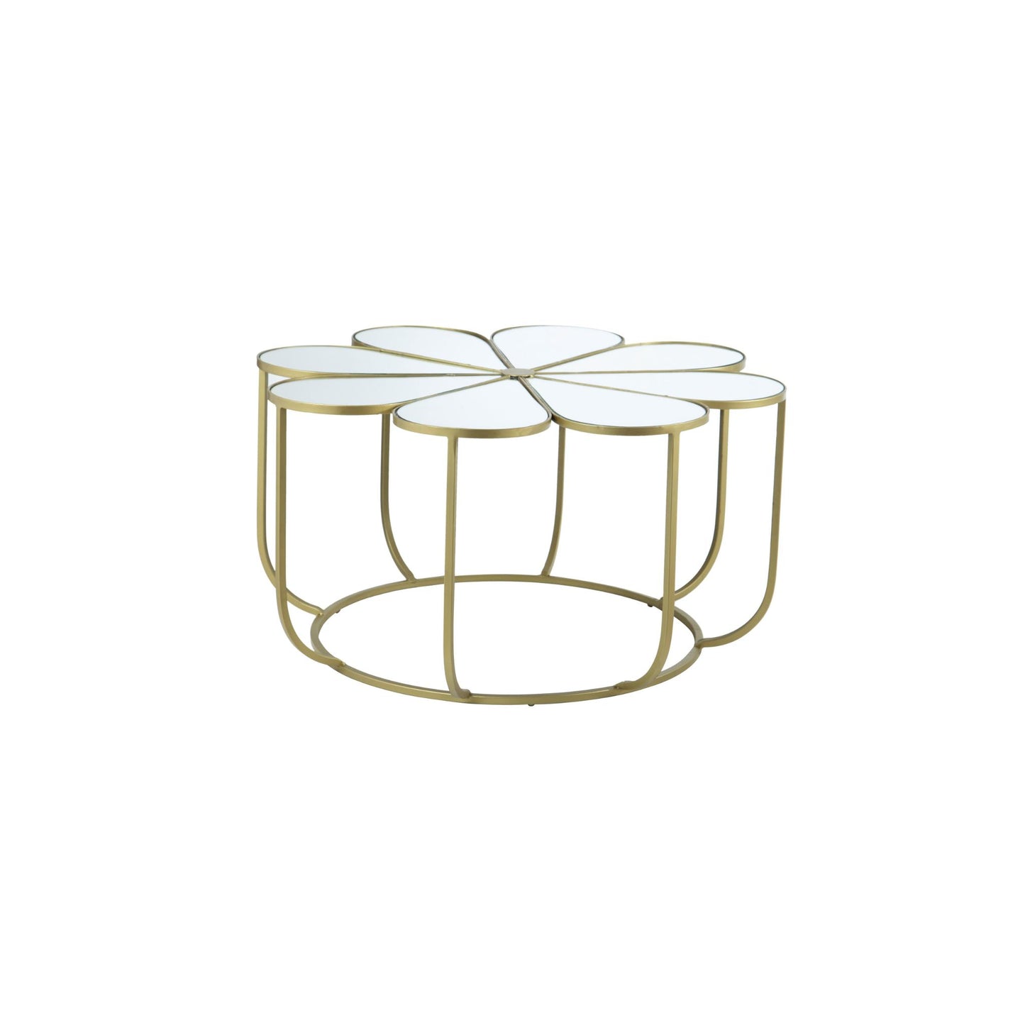 Mirrored Petal Design Coffee Table Side - View 2