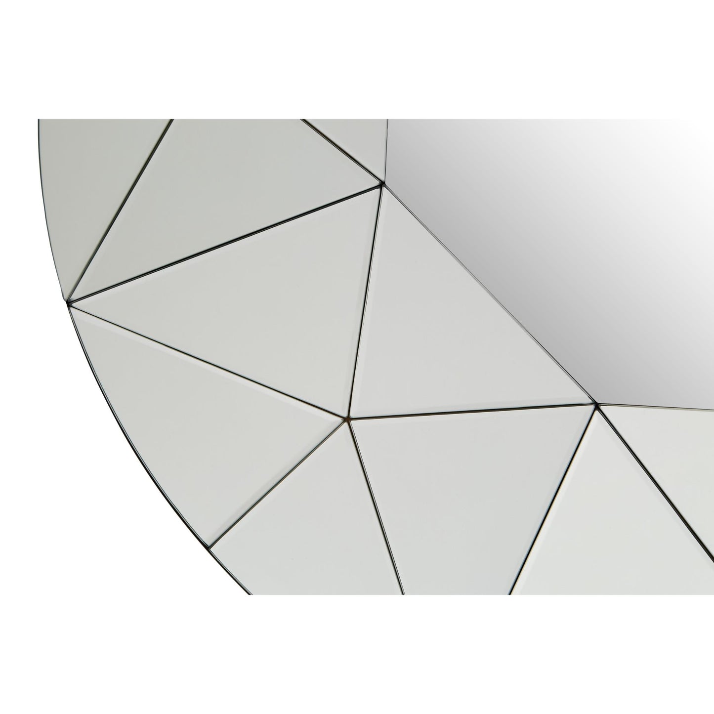 Round Large Hexagon Detail Silver Wall Mirror 100cm diameter Frame Detail
