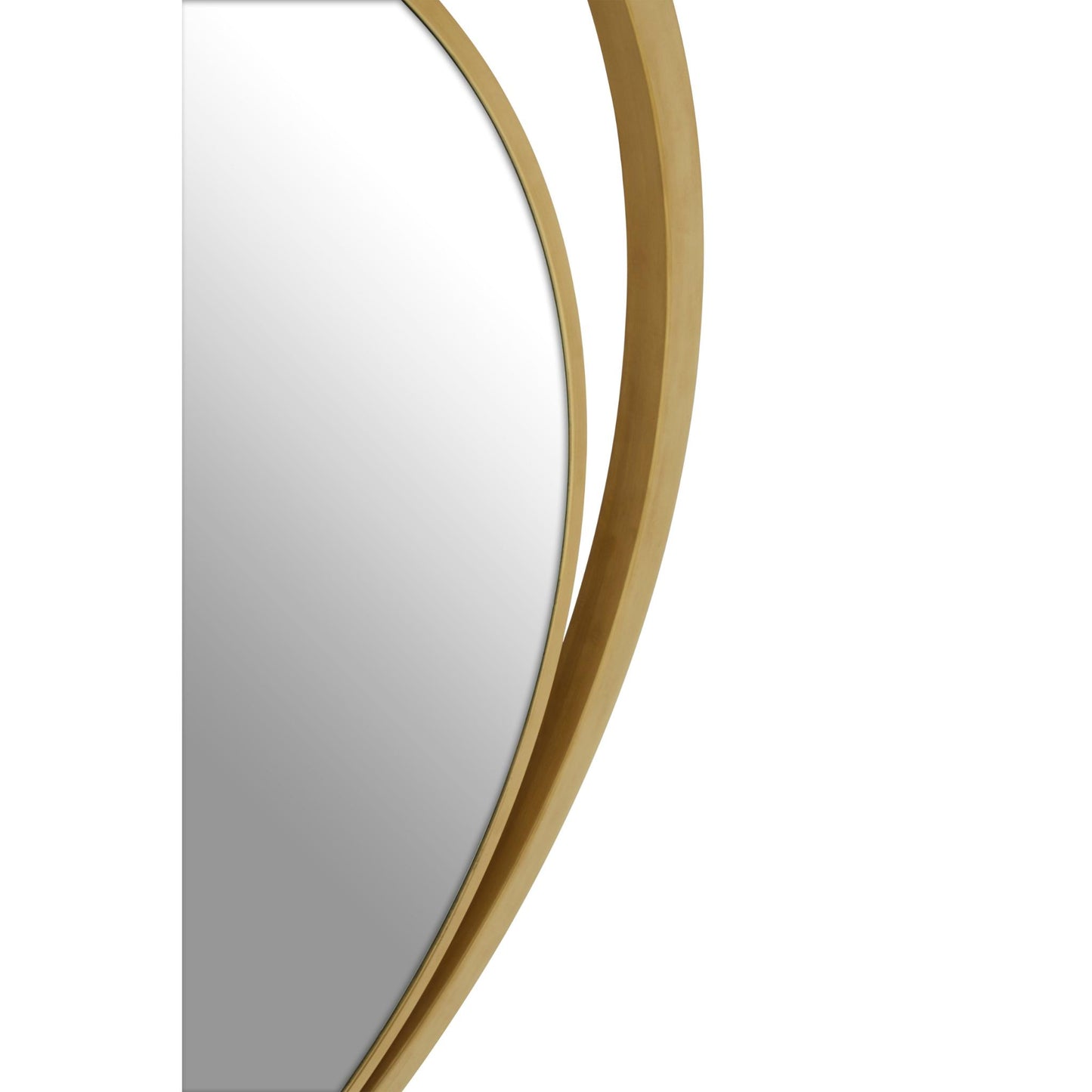 Round Large Modern Gold Encased Wall Mirror 90cm diameter Frame Detail