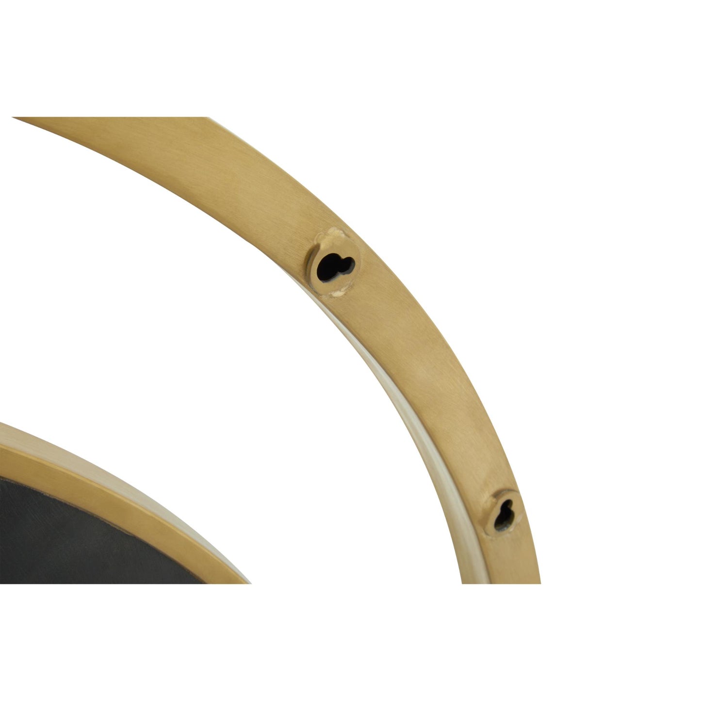 Round Large Modern Gold Encased Wall Mirror 90cm diameter Hanging Detail