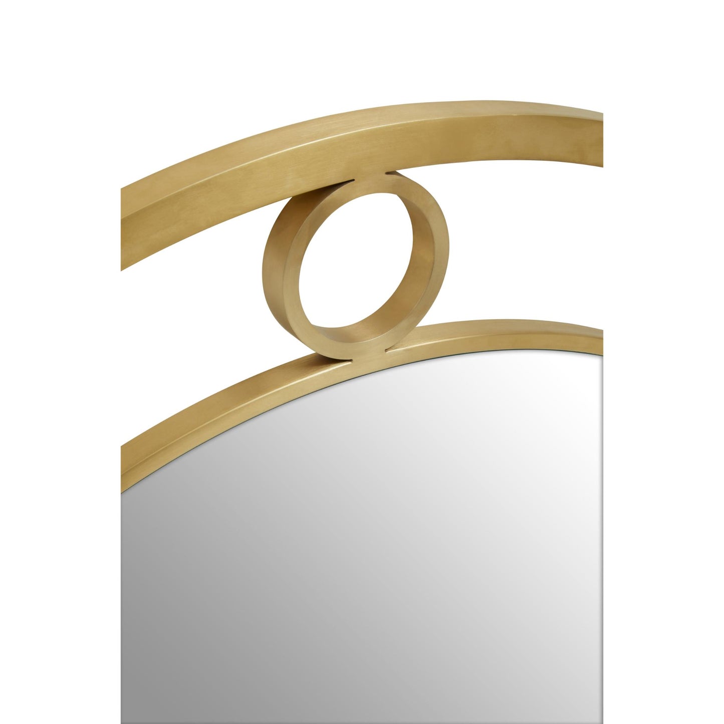 Round Large Modern Gold Encased Wall Mirror Frame Detail