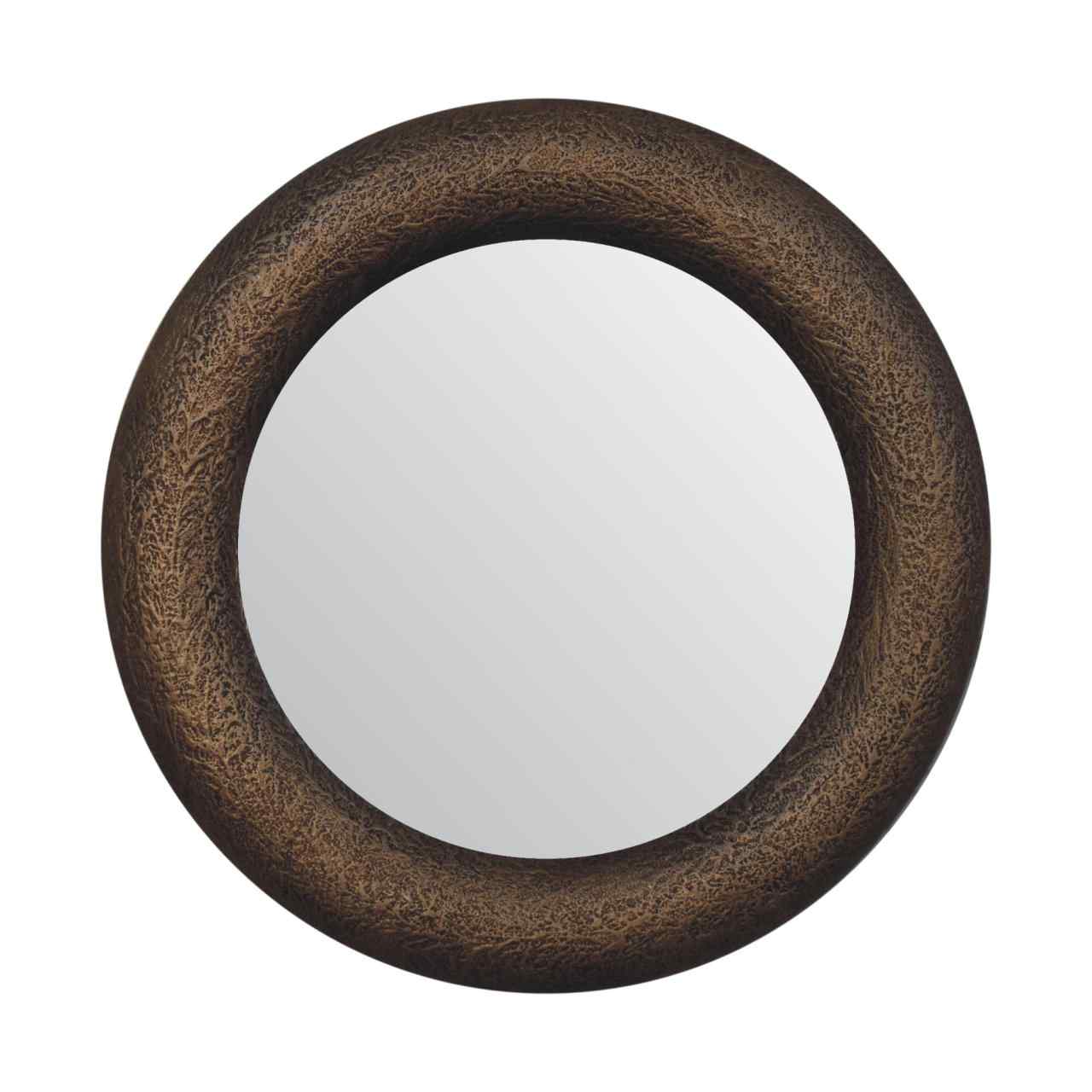 Round Metallic Hammered Effect Wall Mirror Frame detail