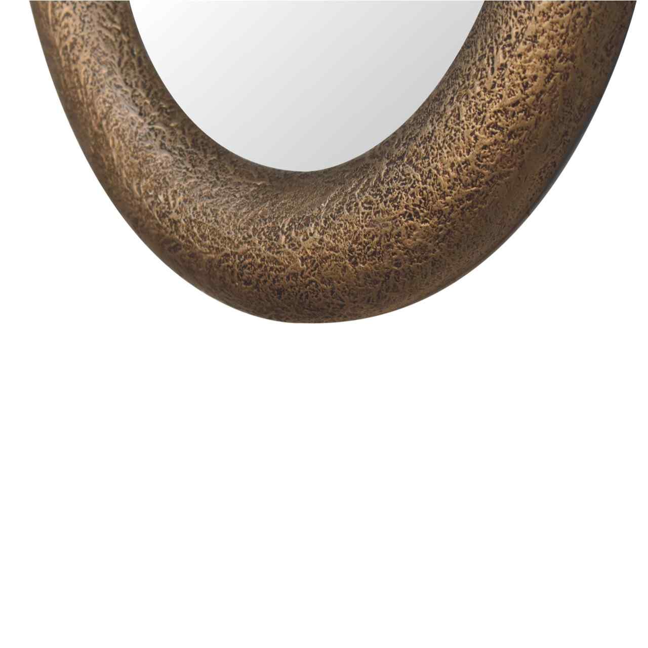Round Metallic Hammered Effect Wall Mirror Lower Fame View
