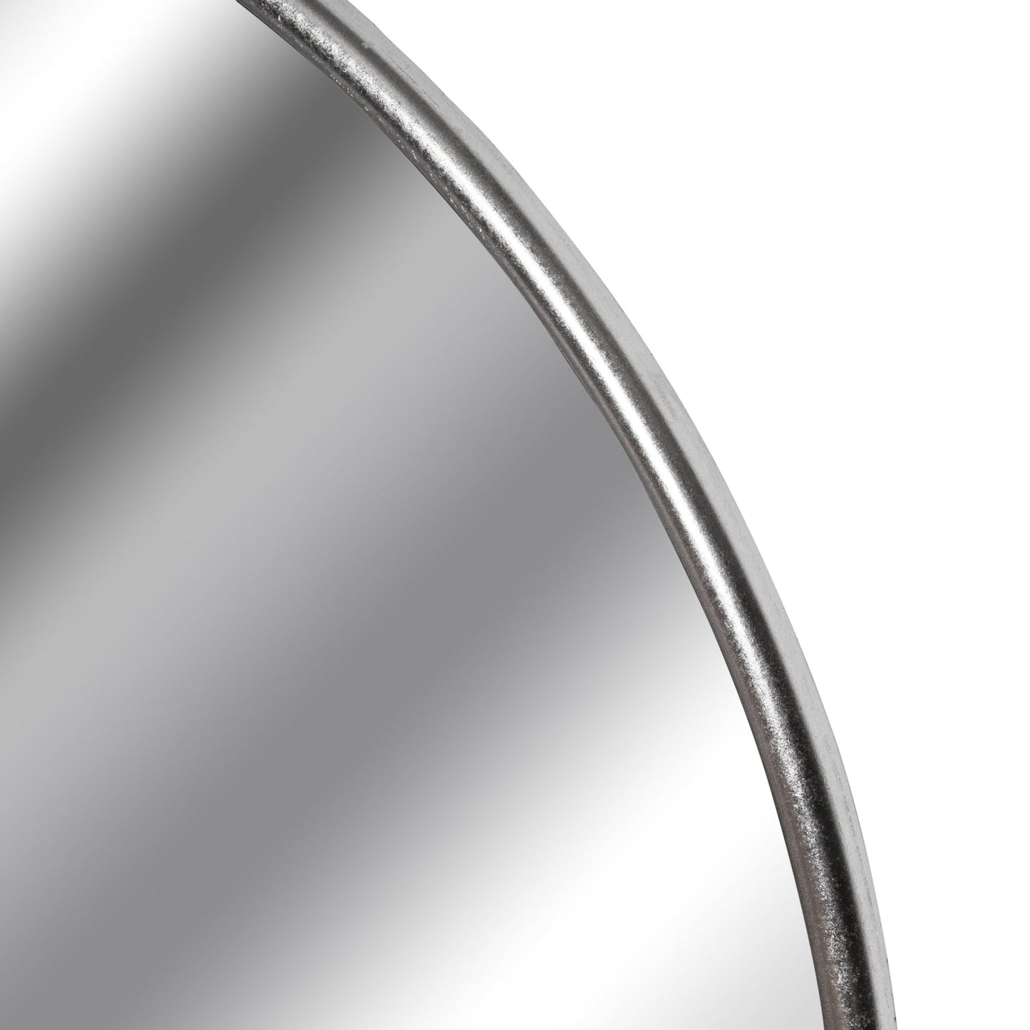 Silver Foil Large Circular Metal Wall Mirror Frame Detail