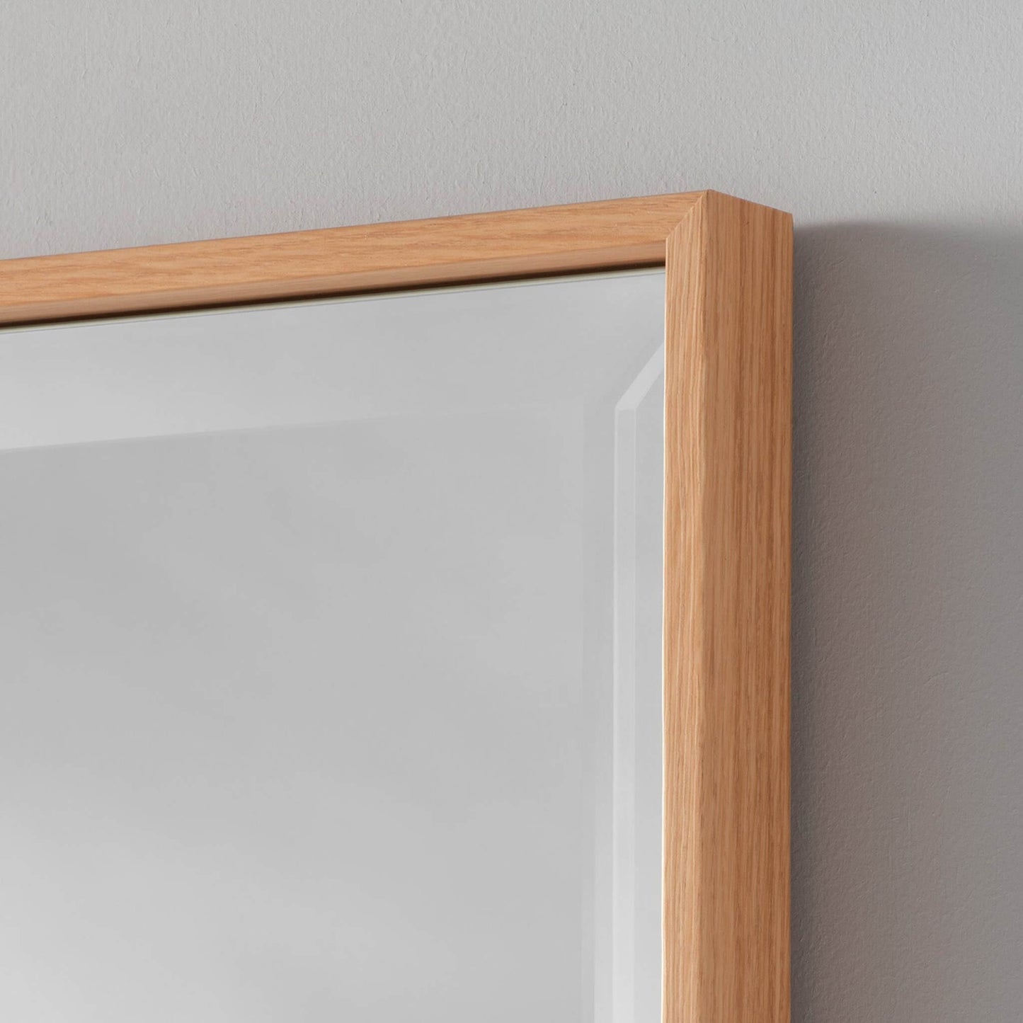 Tall Slim Tenby Mirror Oak Frame Detail