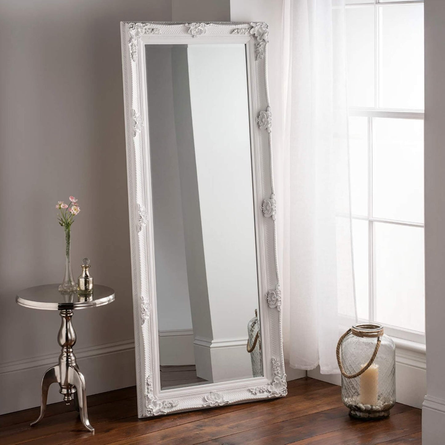 Chelsea Leaner Floor Mirror in White