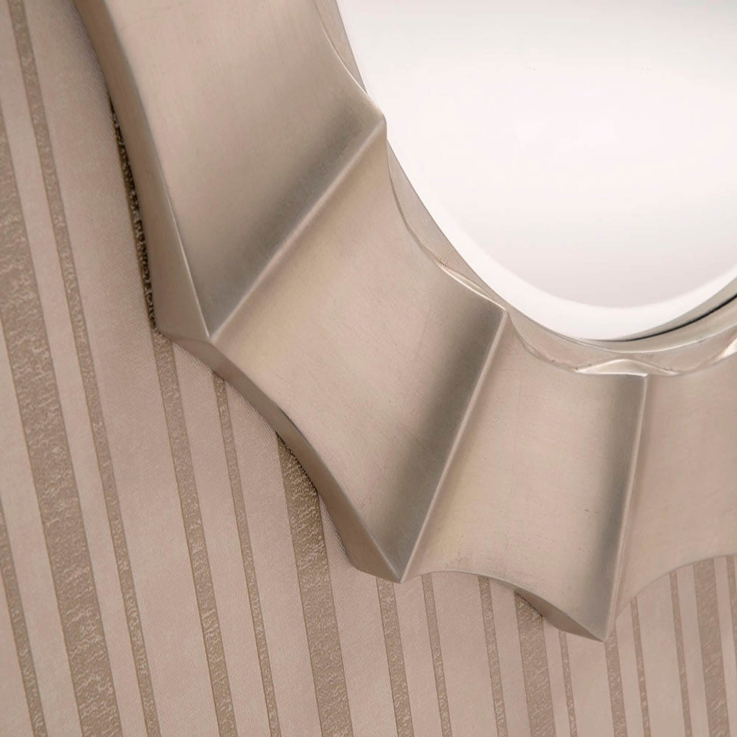 Large Round Champagne Mirror frame detail