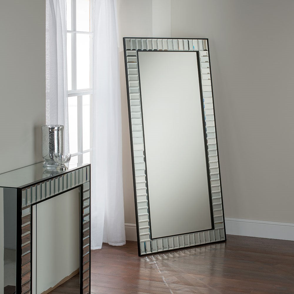 St. Tropez Black Console and Leaner Mirror