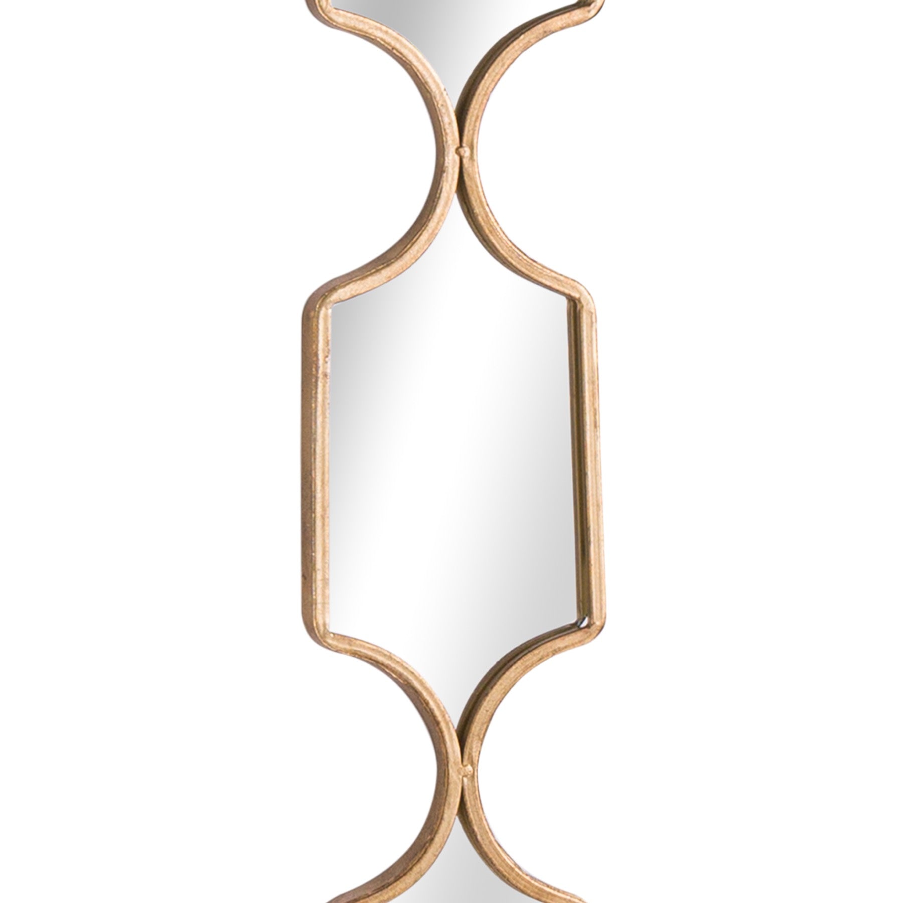 Square Decorative Hanging Collage Mirror In Gold - Detail View