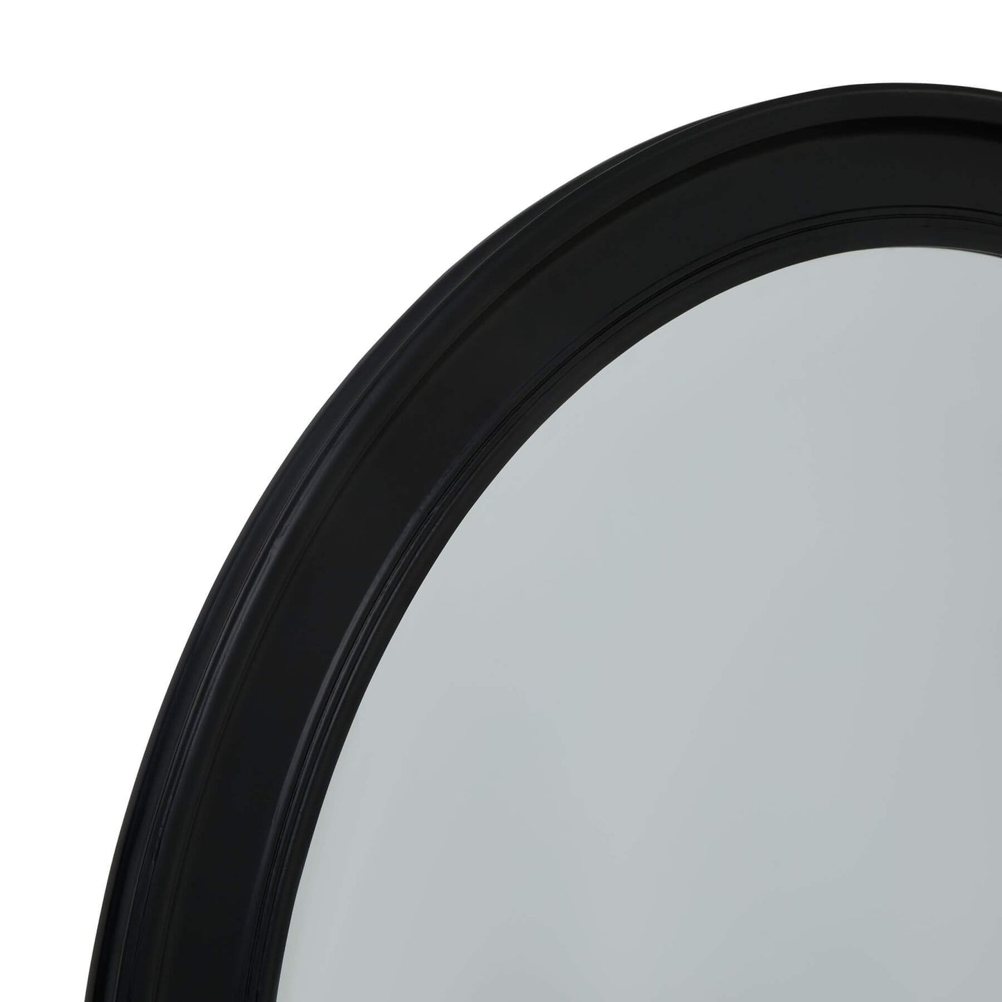 Black Wood Round Large Mirror Frame Detail