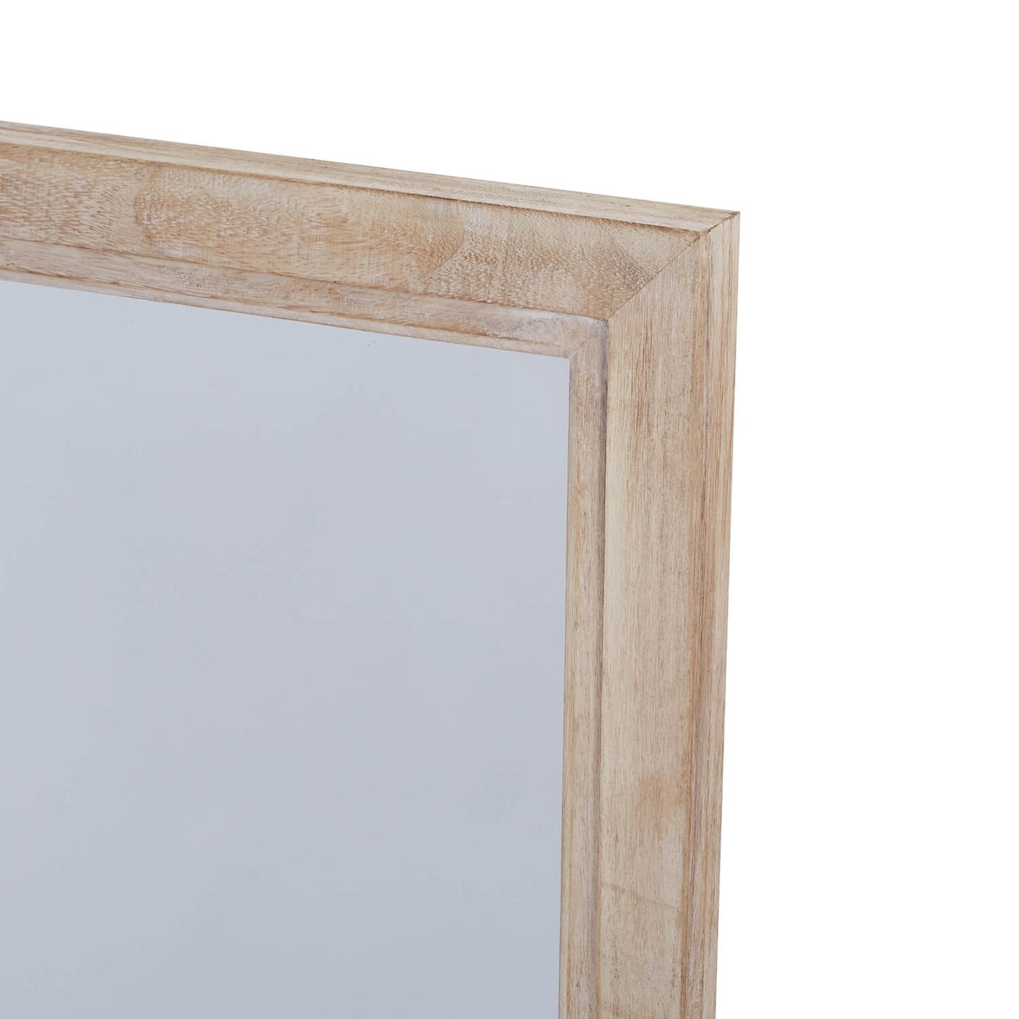 Large Washed Wood Window Mirror Frame Detail