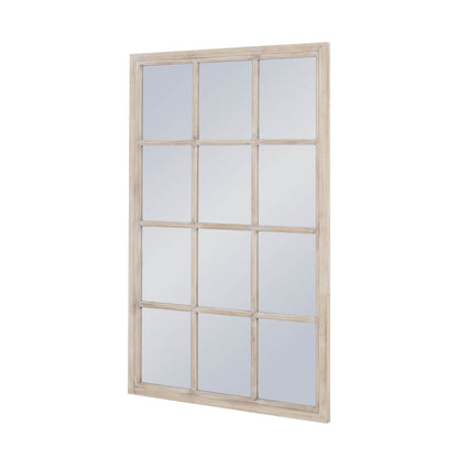 Large Washed Wood Window Mirror Side View