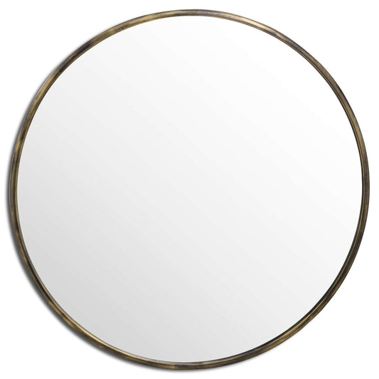 Antique Brass Large Narrow - Edged Mirror
