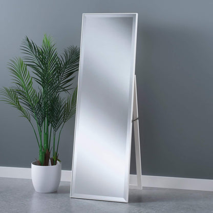 Arden Tall Slim Cheval Standing Mirror in a White wooden frame