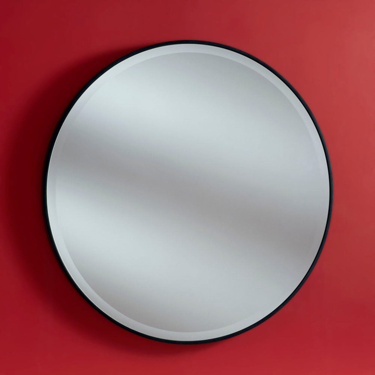 Camden Round Circle Mirror Black