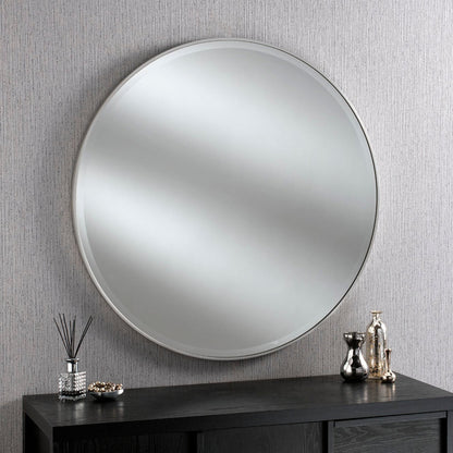 Camden Round Circle Mirror silver