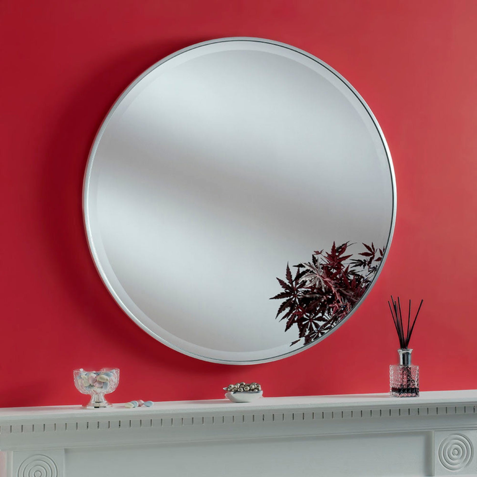 Camden Round Circle Mirror silver