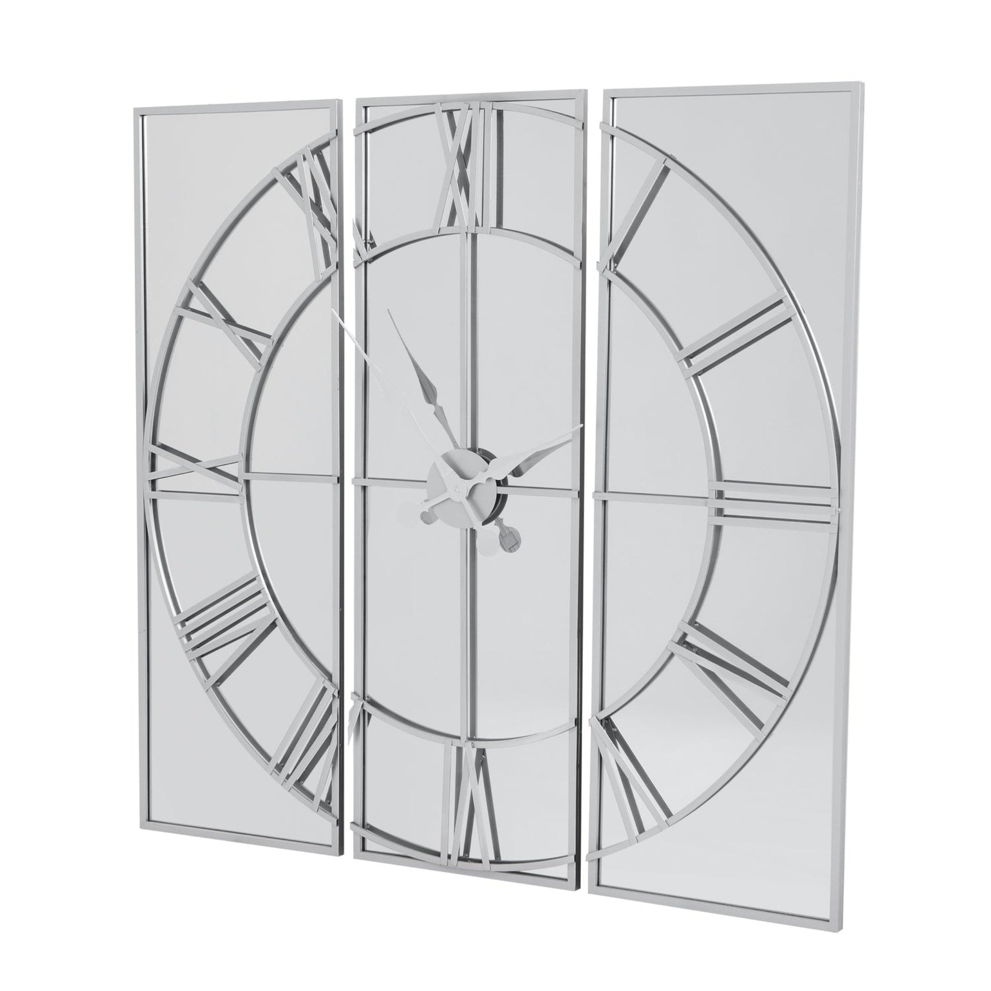 Celina Mirrored Wall Clock 3 panels