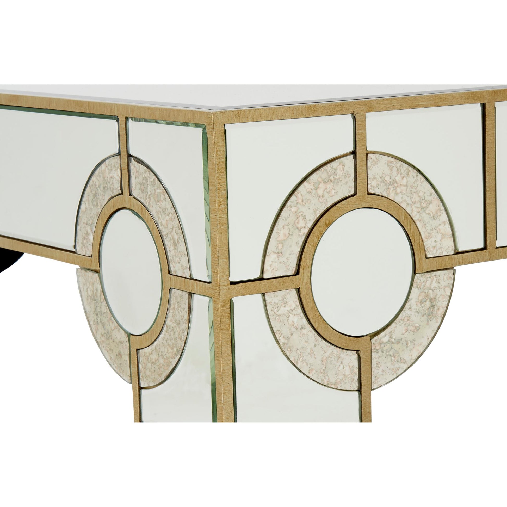 Circles of Elegance Mirrored Coffee Table Circle Motif Detail