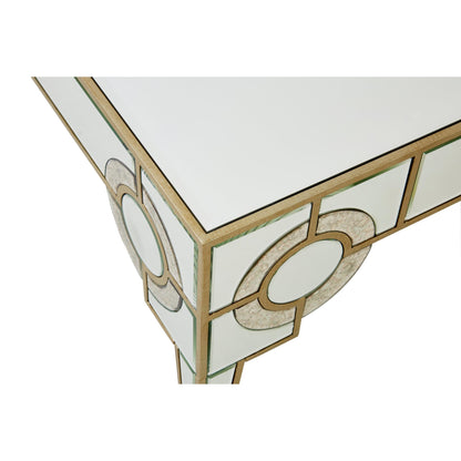 Circles of Elegance Mirrored Coffee Table Corner Top View