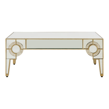 Circles of Elegance Mirrored Coffee Table Lateral View