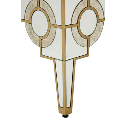 Circles of Elegance Mirrored Coffee Table Leg Detail
