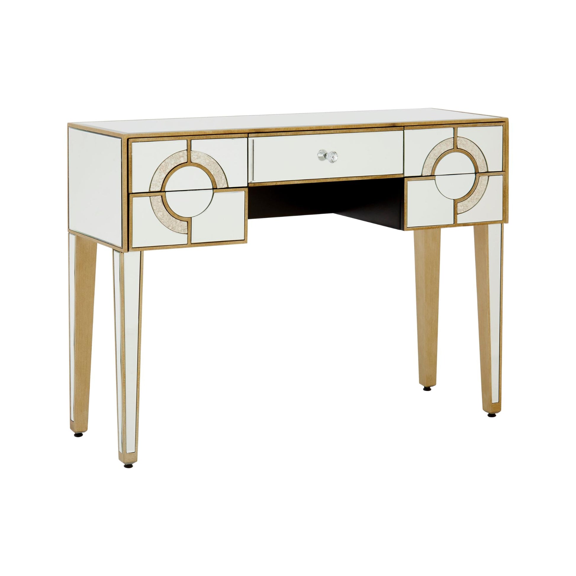 Circles of Elegance Mirrored Console Table